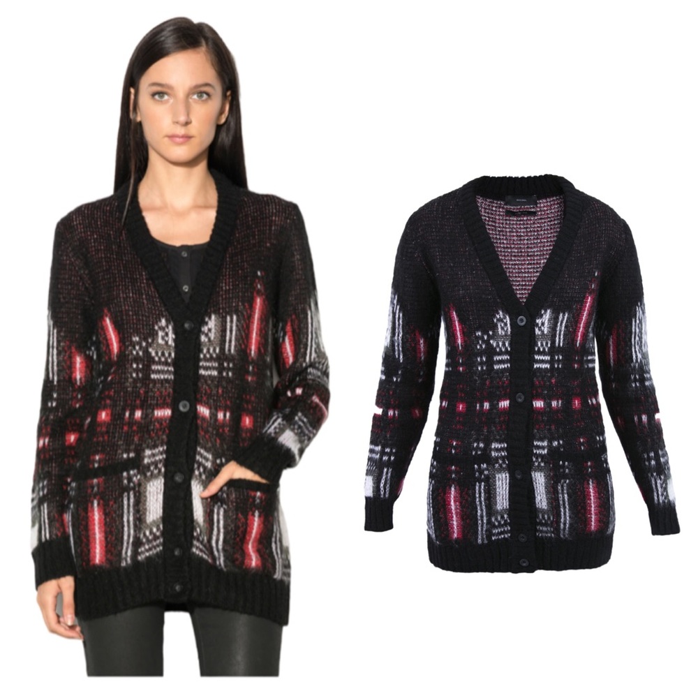 Diesel Patterned Mohair Blend Cardigan